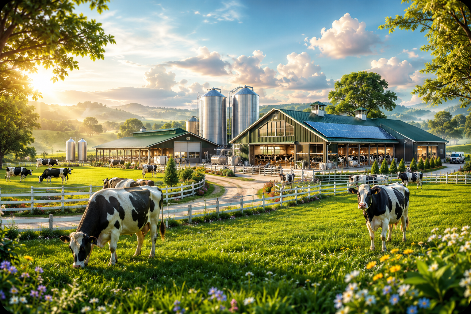 Local dairy farm and healthy cows